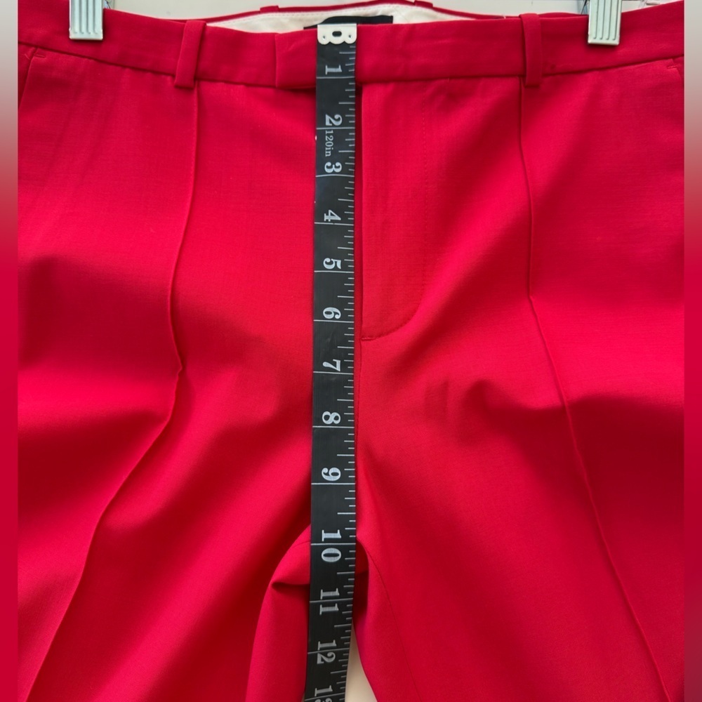 J Crew “Tollegno 1900” Red Classic Fit Straight Leg Pants Size 4 Work Career - Picture 4 of 15